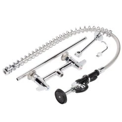 T&S Brass And Bronze Works Equip By T&S 5PR-8D00 Deck Mounted 34" High Pre-Rinse Faucet With 8" Adjustable Centers, 44" Hose, And 6" Wall Bracket -T&S Brass Shop 557205