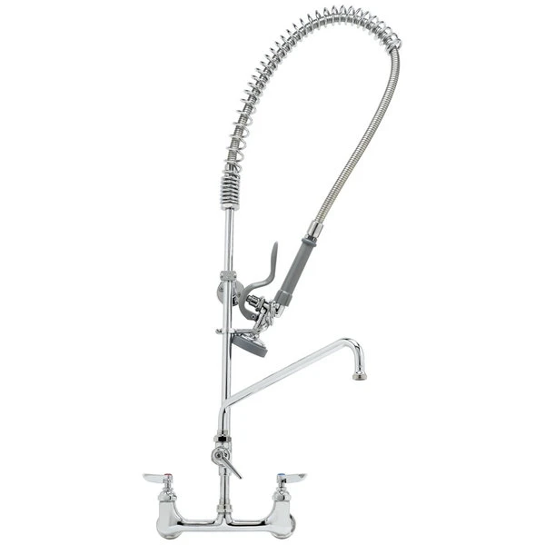 T&S Brass And Bronze Works T&S B-0133-ADF10-BR EasyInstall Wall Mounted 41 1/2" High Pre-Rinse Faucet With Adjustable 8" Centers, Brush Spray Valve, 36" Hose, 10" Add-On Faucet, Flexible Supply Hoses, Supply Stops, And Wall Bracket 3 T&S Brass And Bronze Works T&S B-0133-ADF10-BR EasyInstall Wall Mounted 41 1/2" High Pre-Rinse Faucet With Adjustable 8" Centers, Brush Spray Valve, 36" Hose, 10" Add-On Faucet, Flexible Supply Hoses, Supply Stops, And Wall Bracket