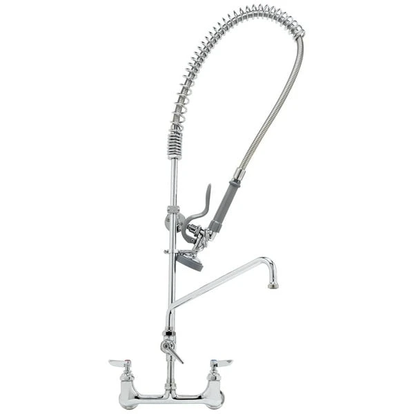 T&S Brass And Bronze Works T&S B-0133-ADF16-BR EasyInstall Wall Mounted 41 1/2" High Pre-Rinse Faucet With Adjustable 8" Centers, Brush Spray Valve, 44" Hose, 16" Add-On Faucet, Flexible Supply Hoses, Supply Stops, And Wall Bracket 3 T&S Brass And Bronze Works T&S B-0133-ADF16-BR EasyInstall Wall Mounted 41 1/2" High Pre-Rinse Faucet With Adjustable 8" Centers, Brush Spray Valve, 44" Hose, 16" Add-On Faucet, Flexible Supply Hoses, Supply Stops, And Wall Bracket