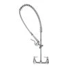 T&S Brass And Bronze Works T&S B-0133-R EasyInstall Wall Mounted 35 1/2" High Pre-Rinse Faucet With Adjustable 8" Centers, And 44" Rubber Hose -T&S Brass Shop 557387