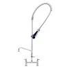 T&S Brass And Bronze Works T&S B-0123-A10-08 EasyInstall Deck Mounted 46" High Pre-Rinse Faucet With Adjustable 8" Centers, Ergonomic Spray Valve, 44" Hose, And 10" Add-On Faucet -T&S Brass Shop 58070
