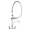 T&S Brass And Bronze Works T&S B-0133-01 EasyInstall Wall Mounted 37 1/2" High Pre-Rinse Faucet With Adjustable 8" Centers, 56" Hose, 14" Add-On Faucet, And 9" Wall Bracket -T&S Brass Shop 58104