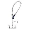 T&S Brass And Bronze Works T&S B-0133-A06-B08 EasyInstall Wall Mounted 37 1/2" High Pre-Rinse Faucet With Adjustable 8" Centers, Ergonomic Spray Valve, 44" Hose, 6" Add-On Faucet, And 6" Wall Bracket
