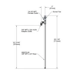 T&S Brass And Bronze Works T&S 005310-40 24" Riser Assembly With Swivel Tee