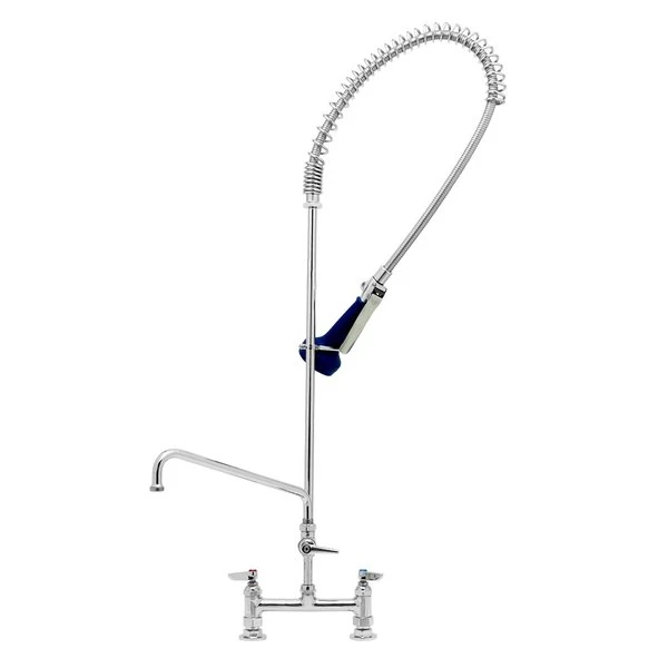 T&S Brass And Bronze Works T&S B-0123-A12-08C EasyInstall Deck Mounted 46" High Pre-Rinse Faucet With Adjustable 8" Centers, Ergonomic Low Flow Spray Valve, 44" Hose, And 12" Add-On Faucet 3 T&S Brass And Bronze Works T&S B-0123-A12-08C EasyInstall Deck Mounted 46" High Pre-Rinse Faucet With Adjustable 8" Centers, Ergonomic Low Flow Spray Valve, 44" Hose, And 12" Add-On Faucet