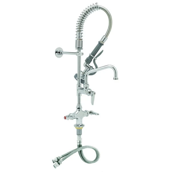 T&S Brass And Bronze Works T&S MPX-2DLN-08 EasyInstall Deck Mounted 24 13/16" High Mini Pre-Rinse Faucet With Flex Inlets, Angled Spray Valve, 24" Hose, 8" Add-On Faucet, And 6" Wall Bracket 3 T&S Brass And Bronze Works T&S MPX-2DLN-08 EasyInstall Deck Mounted 24 13/16" High Mini Pre-Rinse Faucet With Flex Inlets, Angled Spray Valve, 24" Hose, 8" Add-On Faucet, And 6" Wall Bracket