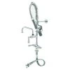 T&S Brass And Bronze Works T&S MPY-2DCV-08 EasyInstall Deck Mounted 22 1/2" High Mini Pre-Rinse Faucet With Flex Inlets, Low Flow Spray Valve, Club Handles, 24" Hose, 8" Add-On Faucet, Vacuum Breaker, And 6" Wall Bracket -T&S Brass Shop 605938