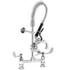 T&S Brass And Bronze Works T&S MPY-8DLN-06 EasyInstall Deck Mounted 24 1/2" High Mini Pre-Rinse Faucet With Adjustable 8" Centers, Low Flow Spray Valve, 24" Hose, 6" Add-On Faucet, And 6" Wall Bracket