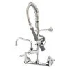 T&S Brass And Bronze Works T&S MPY-8WCN-06-CR EasyInstall Wall Mounted 22 1/4" High Mini Pre-Rinse Faucet With Adjustable 8" Centers, Low Flow Spray Valve, Club Handles, 24" Hose, 6" Add-On Faucet, And 6" Wall Bracket