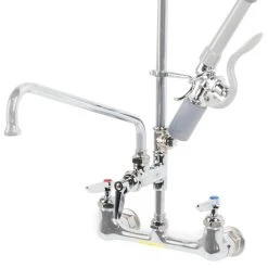 T&S Brass And Bronze Works T&S B-0133-12CRBJST EasyInstall Wall Mounted 39 1/2" High Pre-Rinse Faucet With Adjustable 8" Centers, Low Flow Swivel Spray Valve, 44" Hose, 12" Add-On Faucet, Installation Kit, Tee Assembly, And 6" Wall Bracket 6 T&S Brass And Bronze Works T&S B-0133-12CRBJST EasyInstall Wall Mounted 39 1/2" High Pre-Rinse Faucet With Adjustable 8" Centers, Low Flow Swivel Spray Valve, 44" Hose, 12" Add-On Faucet, Installation Kit, Tee Assembly, And 6" Wall Bracket -T&S Brass Shop 621449