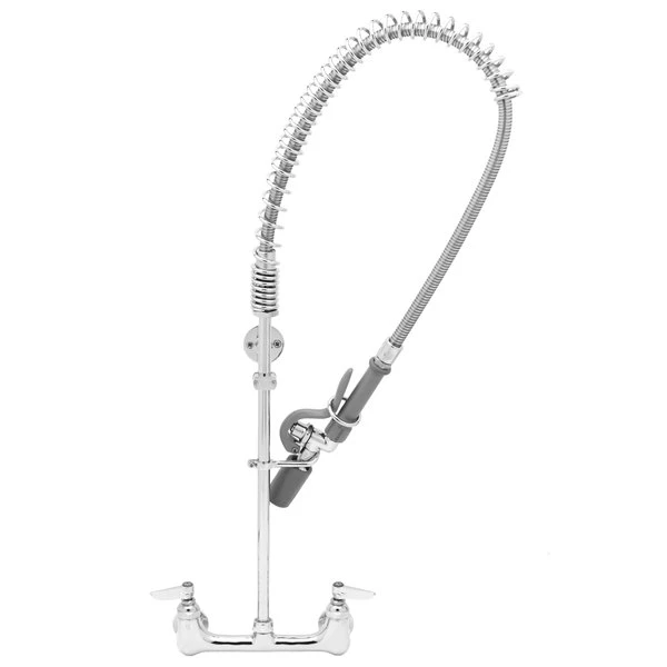 T&S Brass And Bronze Works T&S B-2278-0440-CR EasyInstall Wall Mounted 37" High Pre-Rinse Faucet With Adjustable 8" Centers, 44" Hose, Vacuum Breaker, 6" Wall Bracket, And Installation Kit 3 T&S Brass And Bronze Works T&S B-2278-0440-CR EasyInstall Wall Mounted 37" High Pre-Rinse Faucet With Adjustable 8" Centers, 44" Hose, Vacuum Breaker, 6" Wall Bracket, And Installation Kit