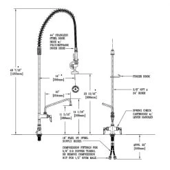 T&S Brass And Bronze Works T&S B-0113-ADF10 EasyInstall Deck Mounted 49 1/2" High Pre-Rinse Faucet With Flex Inlets, 44" Hose, And 10" Add-On Faucet 5 T&S Brass And Bronze Works T&S B-0113-ADF10 EasyInstall Deck Mounted 49 1/2" High Pre-Rinse Faucet With Flex Inlets, 44" Hose, And 10" Add-On Faucet -T&S Brass Shop 62319