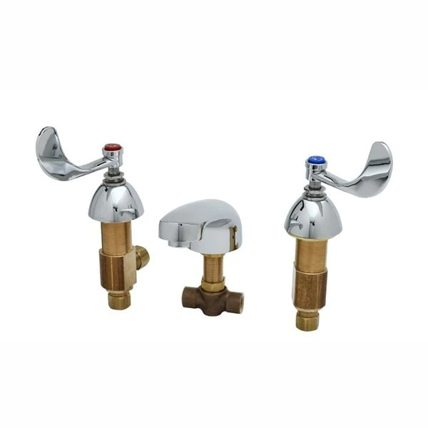 T&S Brass And Bronze Works T&S B-2485 Deck Mount Mixing Faucet With 8" Adjustable Centers, 5" Cast Spout, 4" Wrist Action Handles, And Eterna Cartridges 3 T&S Brass And Bronze Works T&S B-2485 Deck Mount Mixing Faucet With 8" Adjustable Centers, 5" Cast Spout, 4" Wrist Action Handles, And Eterna Cartridges
