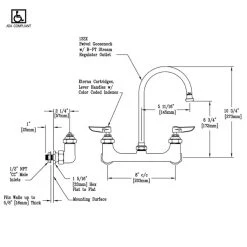 T&S Brass And Bronze Works T&S B-0331-CC Wall Mounted Faucet With 8" Centers, 5 11/16" Swivel Gooseneck, Eterna Cartridges, And CC Connections -T&S Brass Shop 64076