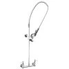 T&S Brass And Bronze Works T&S B-2400 Wall Mounted 28" High Pre-Rinse Faucet With Adjustable 8" Centers, 44" Hose, And Vacuum Breaker