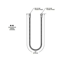T&S Brass And Bronze Works T&S 013E-36H 36" Stainless Steel Flex Hose With 7/16" ID Connections -T&S Brass Shop 70718