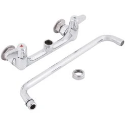 T&S Brass And Bronze Works Equip By T&S 5F-8WLX14 Wall Mounted Faucet With 14 1/8" Swing Spout, 5.2 GPM Laminar Flow Device, 8" Adjustable Centers, And Lever Handles -T&S Brass Shop 753224