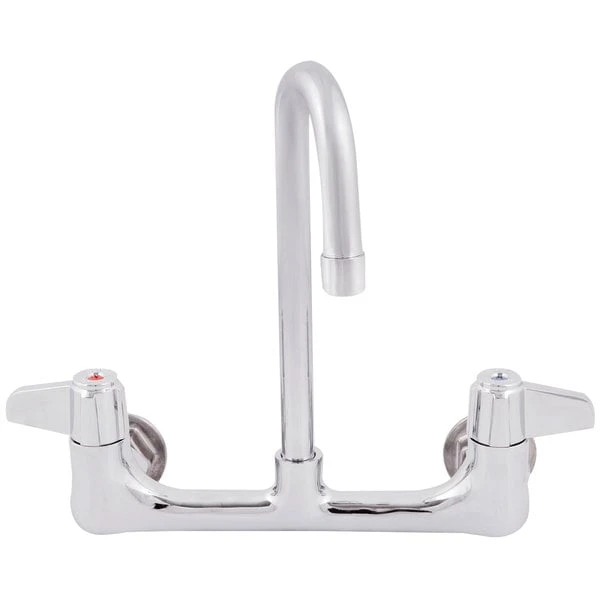 T&S Brass And Bronze Works Equip By T&S 5F-8WLX03 Wall Mounted Faucet With 2 3/16" Gooseneck Spout, 8" Centers, Laminar Flow Device, And Lever Handles 6 T&S Brass And Bronze Works Equip By T&S 5F-8WLX03 Wall Mounted Faucet With 2 3/16" Gooseneck Spout, 8" Centers, Laminar Flow Device, And Lever Handles - Image 4