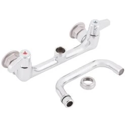 T&S Brass And Bronze Works Equip By T&S 5F-8WLX06 Wall Mounted Faucet With 6 1/8" Swing Spout, 5.2 GPM Laminar Flow Device, 8" Adjustable Centers, And Lever Handles -T&S Brass Shop 753654