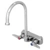 T&S Brass And Bronze Works T&S B-1147-XS Wall Mount Workboard Faucet With 8" Centers, 5 3/4" Gooseneck Spout, Escutcheon, Stream Regulator, And Tailpieces