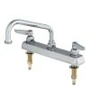 T&S Brass And Bronze Works T&S B-1123-XS Deck Mount Workboard Mixing Faucet With 8" Centers, 12" Swing Nozzle, Escutcheon, And Tailpieces -T&S Brass Shop 77653