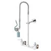 T&S Brass And Bronze Works T&S B-2278-CR-C-EL EasyInstall Wall Mounted 37" High Pre-Rinse Faucet With Adjustable 8" Centers, Low Flow Spray Valve, 44" Hose, Vacuum Breaker, 6" Wall Bracket, And Installation Kit