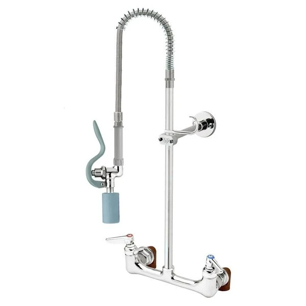 T&S Brass And Bronze Works T&S B-2278-CR-C-EL EasyInstall Wall Mounted 37" High Pre-Rinse Faucet With Adjustable 8" Centers, Low Flow Spray Valve, 44" Hose, Vacuum Breaker, 6" Wall Bracket, And Installation Kit 3 T&S Brass And Bronze Works T&S B-2278-CR-C-EL EasyInstall Wall Mounted 37" High Pre-Rinse Faucet With Adjustable 8" Centers, Low Flow Spray Valve, 44" Hose, Vacuum Breaker, 6" Wall Bracket, And Installation Kit