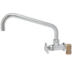 T&S Brass And Bronze Works T&S BF-0299-06 Big Flo Polished Chrome Single Hole Wall Mount Faucet With 90 Degree Installation Kit, 6" Swing Nozzle, And 4 Arm Handle