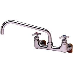 T&S Brass And Bronze Works T&S B-0290-0427 Wall Mount Kettle And Pot Sink Mixing Faucet With 8" Adjustable Centers, 12" Big Flo Swing Nozzle, 00LL Street Elbows, And B-0427 Supply Kits