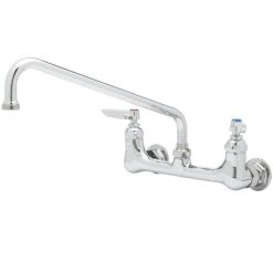 T&S Brass And Bronze Works T&S B-2414 Wall Mount Mixing Faucet With 8" Adjustable Centers, 8" Swing Nozzle, And Eterna Cartridges