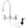 T&S Brass And Bronze Works T&S B-1173 Deck Mount Workboard Faucet With 8" Centers, 7 7/8" Gooseneck Spout, And Sidespray -T&S Brass Shop 847019