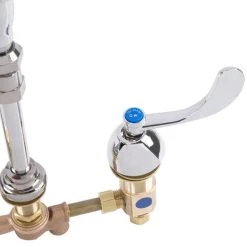 T&S Brass And Bronze Works T&S B-0850-01-PV Deck Mount Widespread Mixing Faucet With 8" Adjustable Centers, Serrated Nozzle, 4" Wrist Action Handles, And Double Valve Pedal 10 T&S Brass And Bronze Works T&S B-0850-01-PV Deck Mount Widespread Mixing Faucet With 8" Adjustable Centers, Serrated Nozzle, 4" Wrist Action Handles, And Double Valve Pedal -T&S Brass Shop 882532