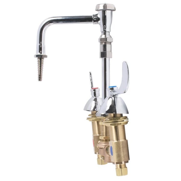 T&S Brass And Bronze Works T&S B-0850-01-PV Deck Mount Widespread Mixing Faucet With 8" Adjustable Centers, Serrated Nozzle, 4" Wrist Action Handles, And Double Valve Pedal 4 T&S Brass And Bronze Works T&S B-0850-01-PV Deck Mount Widespread Mixing Faucet With 8" Adjustable Centers, Serrated Nozzle, 4" Wrist Action Handles, And Double Valve Pedal - Image 2