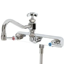 T&S Brass And Bronze Works T&S B-1157 Wall Mounted Workboard Faucet With Spray Valve And 8" Centers - 8" Swing Nozzle -T&S Brass Shop 910330