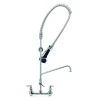 T&S Brass And Bronze Works T&S B-0133-A12-B8CX EasyInstall Wall Mounted 29 3/4" High Pre-Rinse Faucet With Adjustable 8" Centers, Ergonomic Low Flow Spray Valve, 44" Hose, 12" Add-On Faucet, And 6" Wall Bracket -T&S Brass Shop 91307