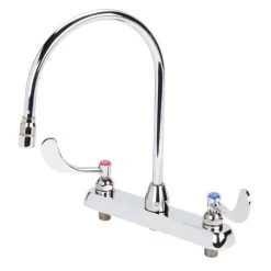 T&S Brass And Bronze Works T&S B-1176 Deck Mount Workboard Faucet With 8" Centers, 8 13/16" Gooseneck Spout, 84" Hose, And EB-0107 Blue Spray Valve 11 T&S Brass And Bronze Works T&S B-1176 Deck Mount Workboard Faucet With 8" Centers, 8 13/16" Gooseneck Spout, 84" Hose, And EB-0107 Blue Spray Valve -T&S Brass Shop 915851