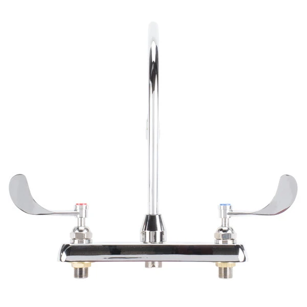 T&S Brass And Bronze Works T&S B-1176 Deck Mount Workboard Faucet With 8" Centers, 8 13/16" Gooseneck Spout, 84" Hose, And EB-0107 Blue Spray Valve 8 T&S Brass And Bronze Works T&S B-1176 Deck Mount Workboard Faucet With 8" Centers, 8 13/16" Gooseneck Spout, 84" Hose, And EB-0107 Blue Spray Valve - Image 6