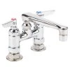 T&S Brass And Bronze Works T&S B-2501 Deck Mounted Faucet With 6" Cast Swivel Nozzle, 4" Adjustable Centers, 2.2 GPM Aerator, Eterna Cartridges, And Lever Handles