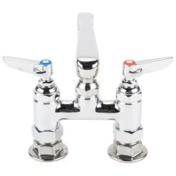 T&S Brass And Bronze Works T&S B-2501 Deck Mounted Faucet With 6" Cast Swivel Nozzle, 4" Adjustable Centers, 2.2 GPM Aerator, Eterna Cartridges, And Lever Handles -T&S Brass Shop 921013