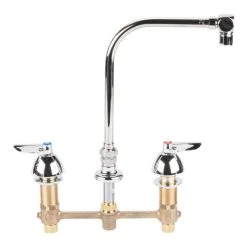 T&S Brass And Bronze Works T&S B-2853-RSW Deck Mount Easy Install 2.2 GPM Faucet With 8" Centers, 7" Gooseneck, And Quarter Turn Eterna Cartridges -T&S Brass Shop 921505