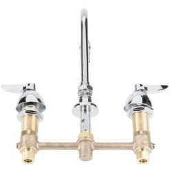 T&S Brass And Bronze Works T&S B-2853-RSW Deck Mount Easy Install 2.2 GPM Faucet With 8" Centers, 7" Gooseneck, And Quarter Turn Eterna Cartridges -T&S Brass Shop 921510
