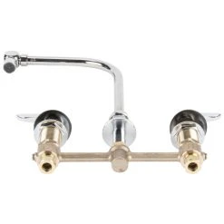 T&S Brass And Bronze Works T&S B-2853-RSW Deck Mount Easy Install 2.2 GPM Faucet With 8" Centers, 7" Gooseneck, And Quarter Turn Eterna Cartridges -T&S Brass Shop 921511