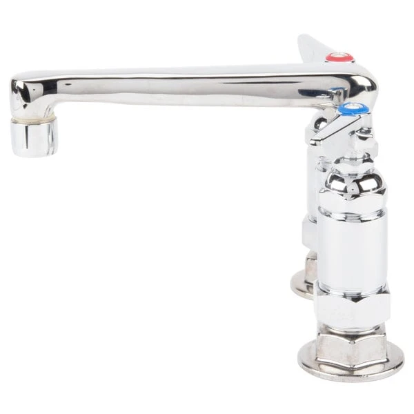 T&S Brass And Bronze Works T&S B-2501-CR Deck Mount Mixing Faucet With 4" Adjustable Centers, 6" Cast Spout, And Cerama Cartridges 6 T&S Brass And Bronze Works T&S B-2501-CR Deck Mount Mixing Faucet With 4" Adjustable Centers, 6" Cast Spout, And Cerama Cartridges - Image 4