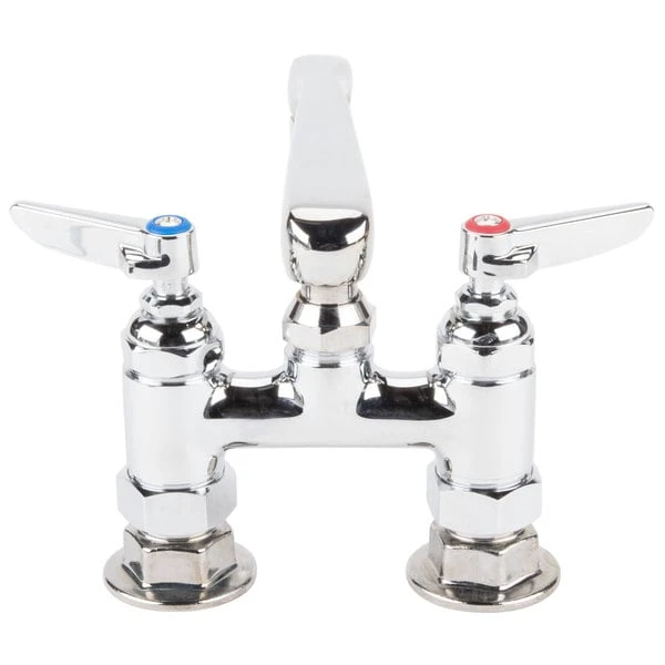 T&S Brass And Bronze Works T&S B-2501-CR Deck Mount Mixing Faucet With 4" Adjustable Centers, 6" Cast Spout, And Cerama Cartridges 7 T&S Brass And Bronze Works T&S B-2501-CR Deck Mount Mixing Faucet With 4" Adjustable Centers, 6" Cast Spout, And Cerama Cartridges - Image 5
