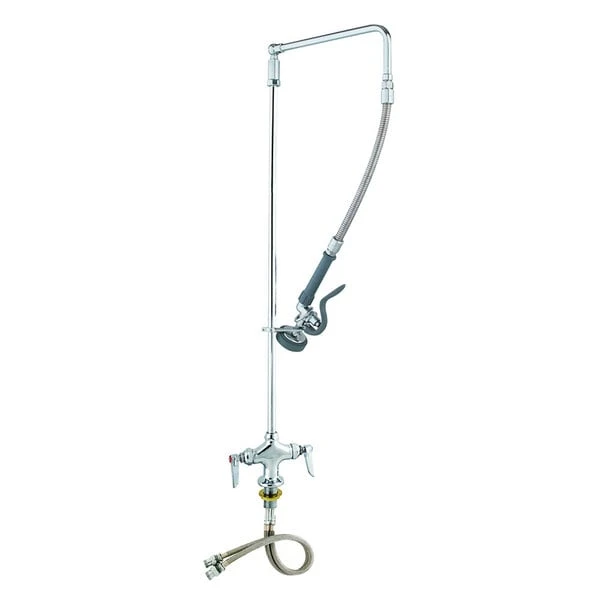 T&S Brass And Bronze Works T&S B-0111 EasyInstall Deck Mounted 38 3/4" High Pre-Rinse Faucet With Flex Inlets, Swivel Arm, And 20" Hose 3 T&S Brass And Bronze Works T&S B-0111 EasyInstall Deck Mounted 38 3/4" High Pre-Rinse Faucet With Flex Inlets, Swivel Arm, And 20" Hose