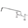 T&S Brass And Bronze Works Equip By T&S 5F-8DLX16 Deck Mounted Faucet With 16 1/8" Swing Spout, 8" Adjustable Centers, 5.23 GPM Laminar Flow Device, Cerama Cartridges, And Lever Handles -T&S Brass Shop 931143