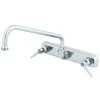 T&S Brass And Bronze Works T&S B-1126-XS Wall Mount Workboard Faucet With 8" Centers, 8" Swing Nozzle, Escutcheon, And Tailpieces