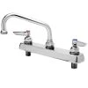 T&S Brass And Bronze Works T&S B-1120-04 Deck Mount Workboard Faucet With 8" Centers, 5 1/2" Gooseneck Spout, Escutcheon, 4" Wrist Action Handles, And Tailpieces